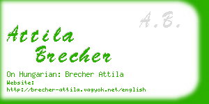 attila brecher business card